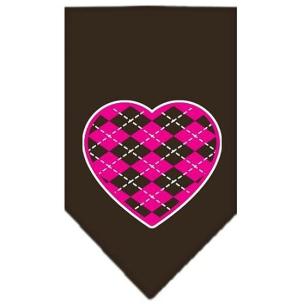Unconditional Love Argyle Paw Pink Screen Print Bandana Cocoa Large UN916247